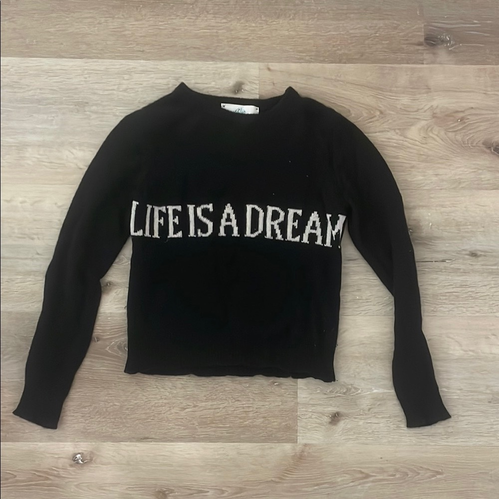 Alberta Ferretti Black 'Life is a Dream' Cashmere Sweater